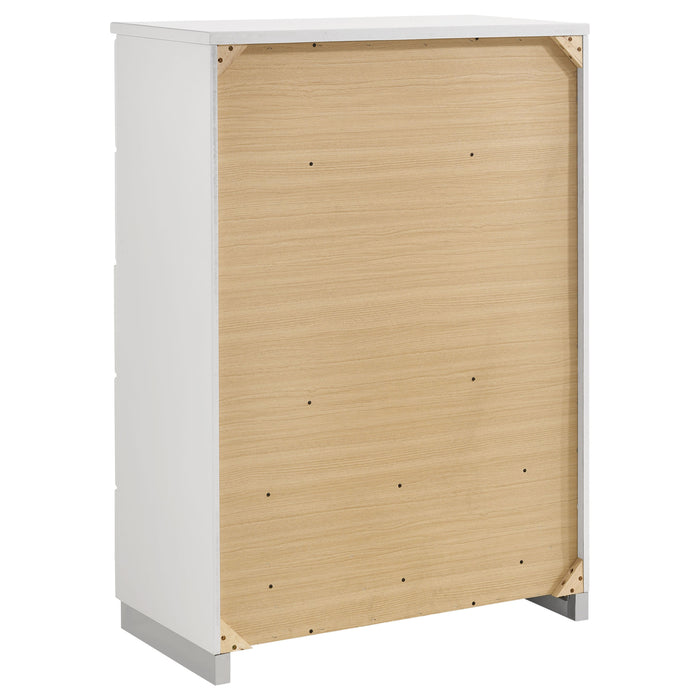 Felicity 5-drawer Bedroom Chest White High Gloss