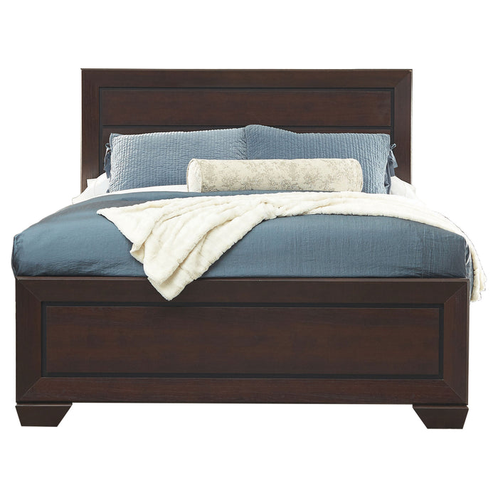 Kauffman Wood Queen Panel Bed Dark Cocoa