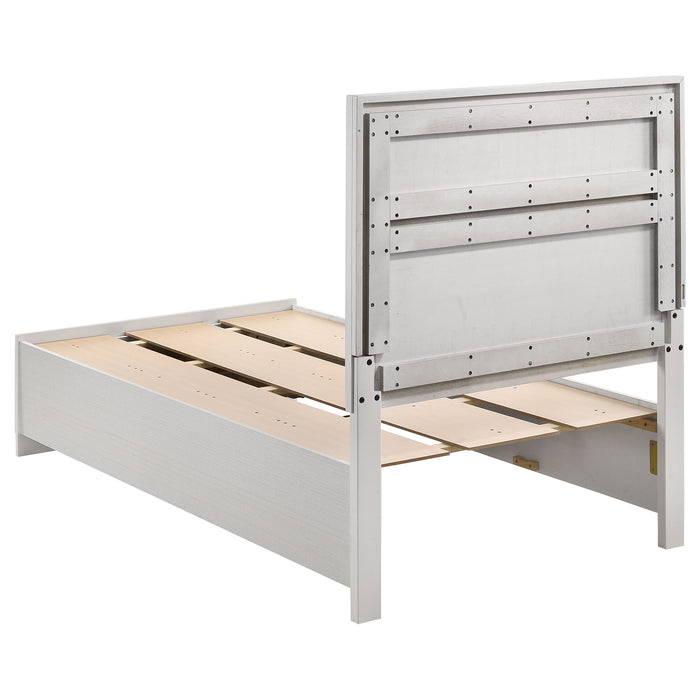 Miranda 51-inch Wood Twin Storage Panel Bed White