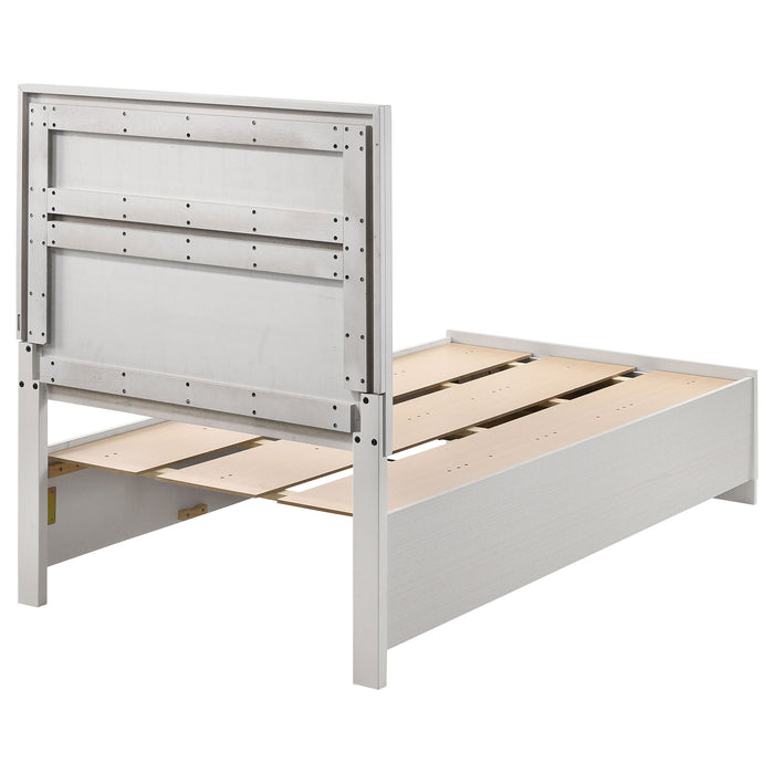 Miranda 51-inch Wood Twin Storage Panel Bed White