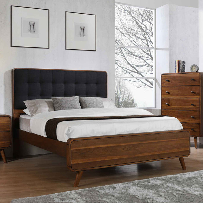 Robyn Wood Queen Platform Bed Dark Walnut