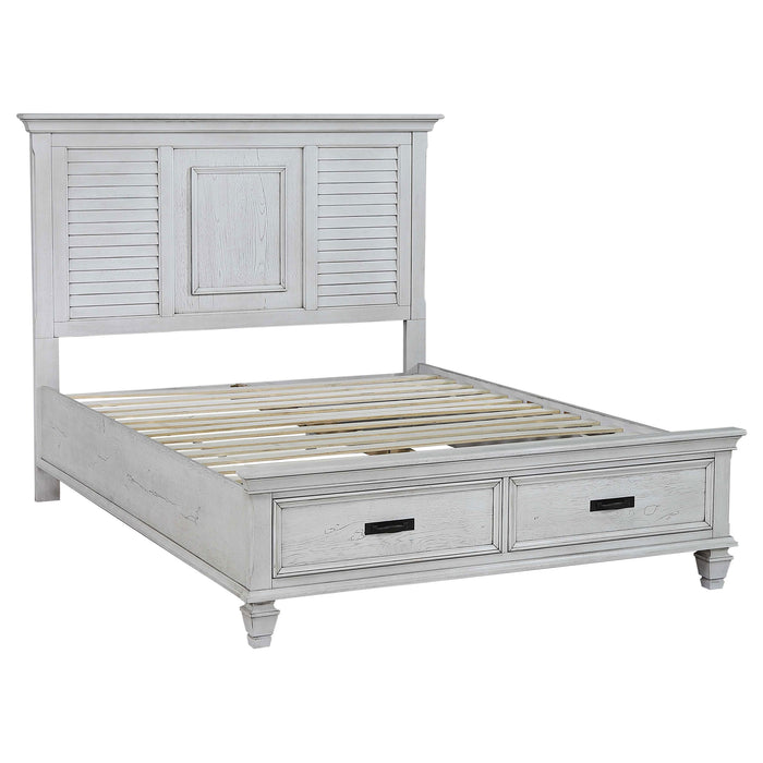 Franco 4-piece Queen Bedroom Set Distressed White