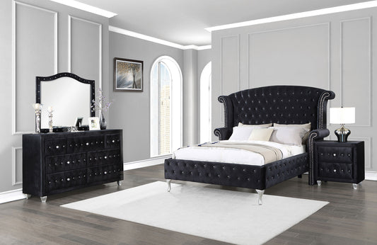 Deanna 4-piece Eastern King Bedroom Set Black