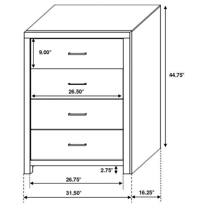 Brantford 4-drawer Bedroom Chest Barrel Oak