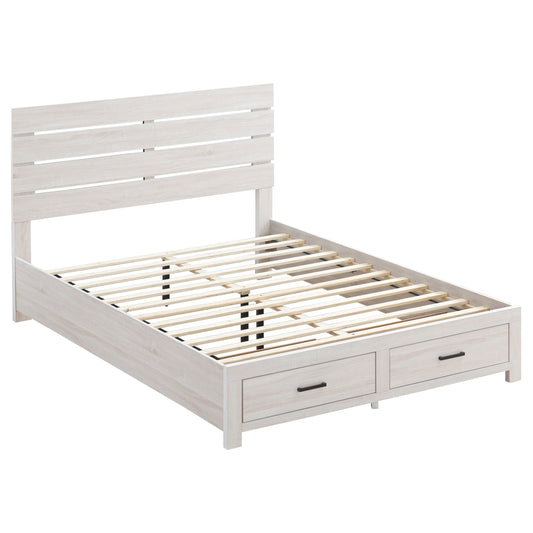 Brantford Wood Eastern King Storage Panel Bed Coastal White