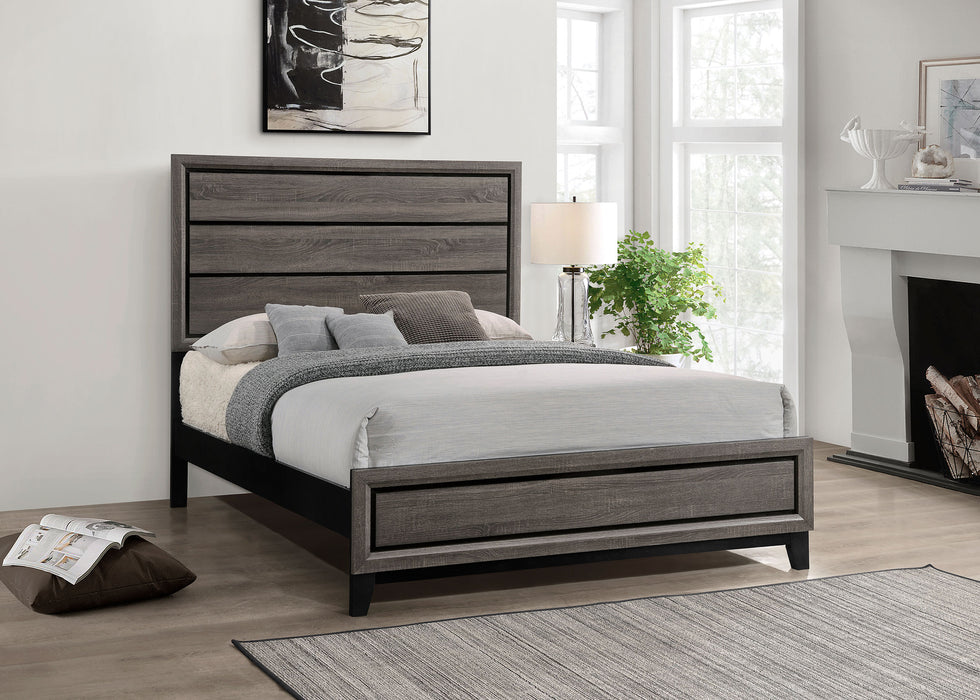 Watson Wood Eastern King Panel Bed Grey Oak