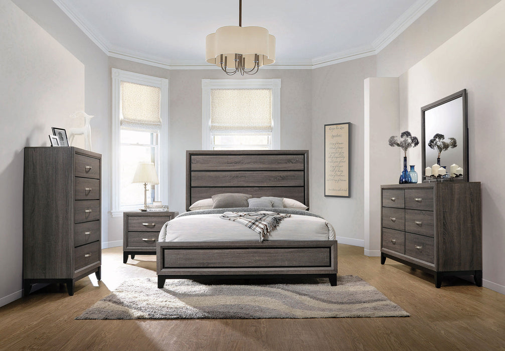 Watson Wood Queen Panel Bed Grey Oak