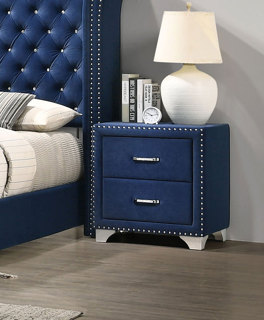 Melody Upholstered 2-drawer Nightstand Pacific Blue