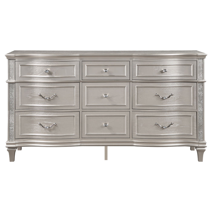 Evangeline 9-drawer Dresser Silver Oak