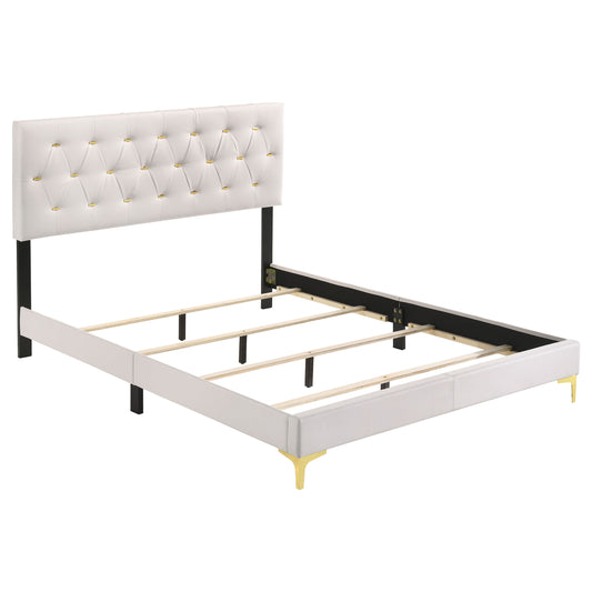 Kendall Upholstered California King Panel Bed White