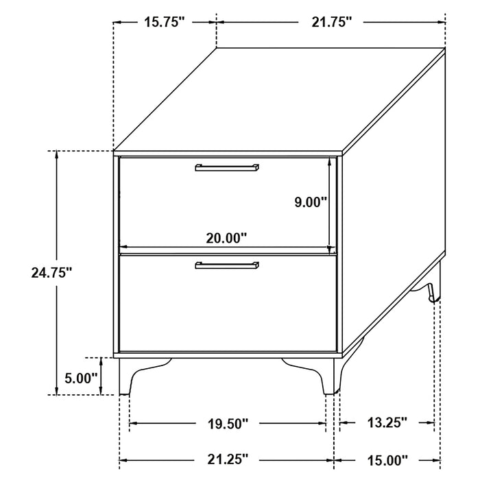 Kendall 2-drawer Nightstand Black