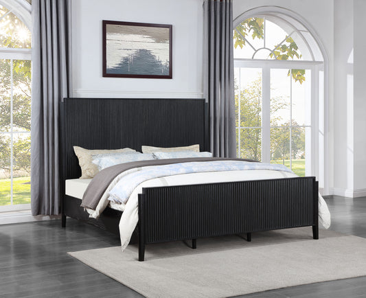 Brookmead Wood Queen Panel Bed Black