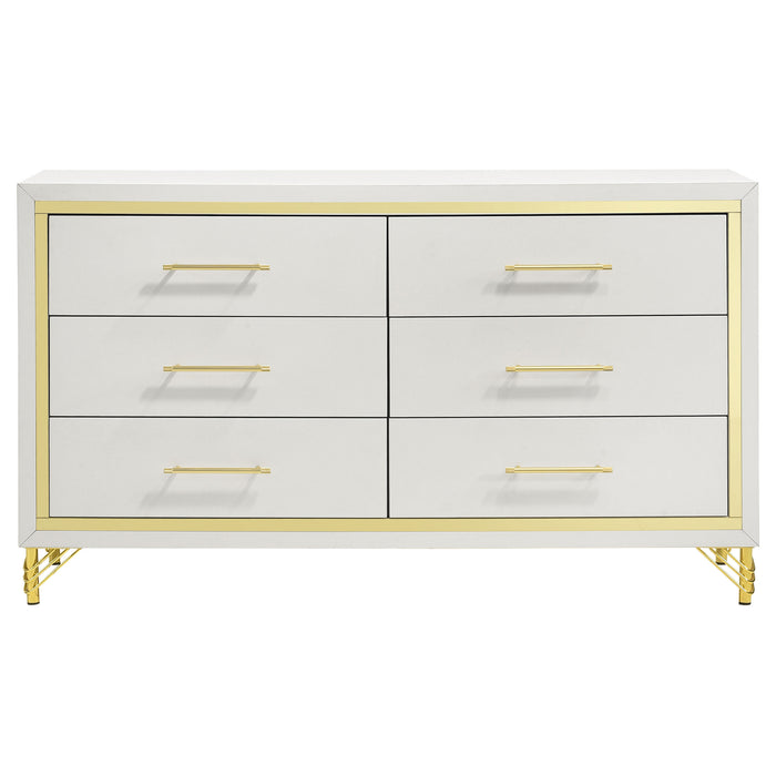 Lucia 6-drawer Dresser Cabinet White