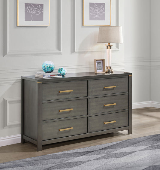 Kieran 6-drawer Dresser Grey