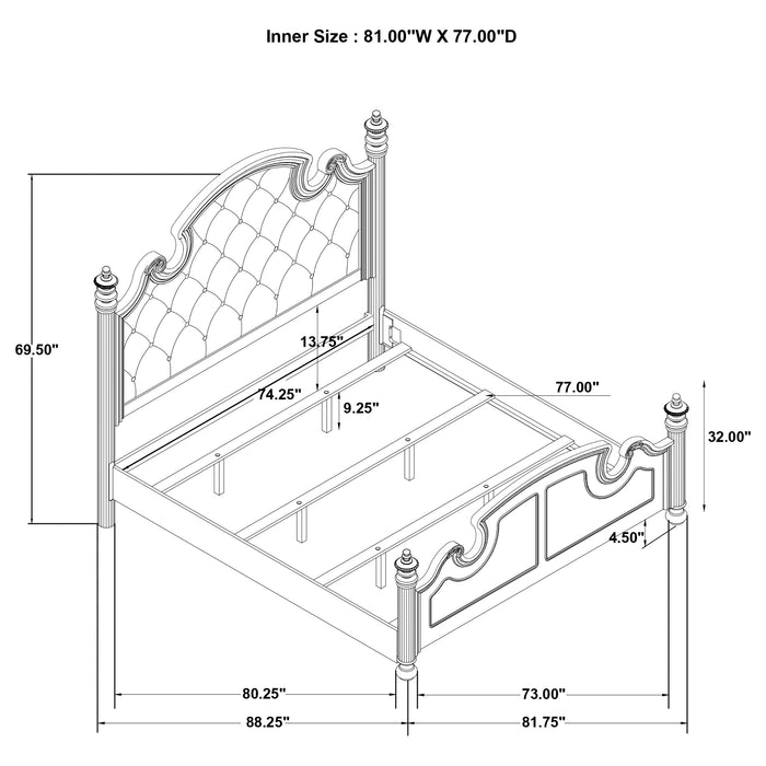 Celina Wood Eastern King Poster Bed Black