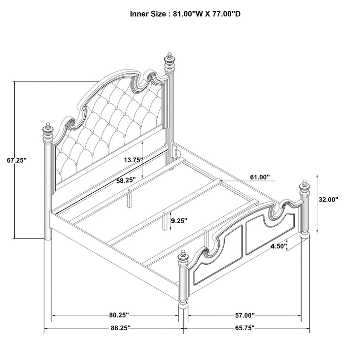 Celina Wood Queen Poster Bed Black