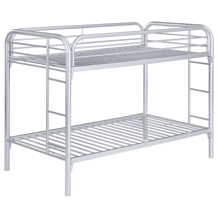 Morgan Metal Twin Over Twin Bunk Bed Silver