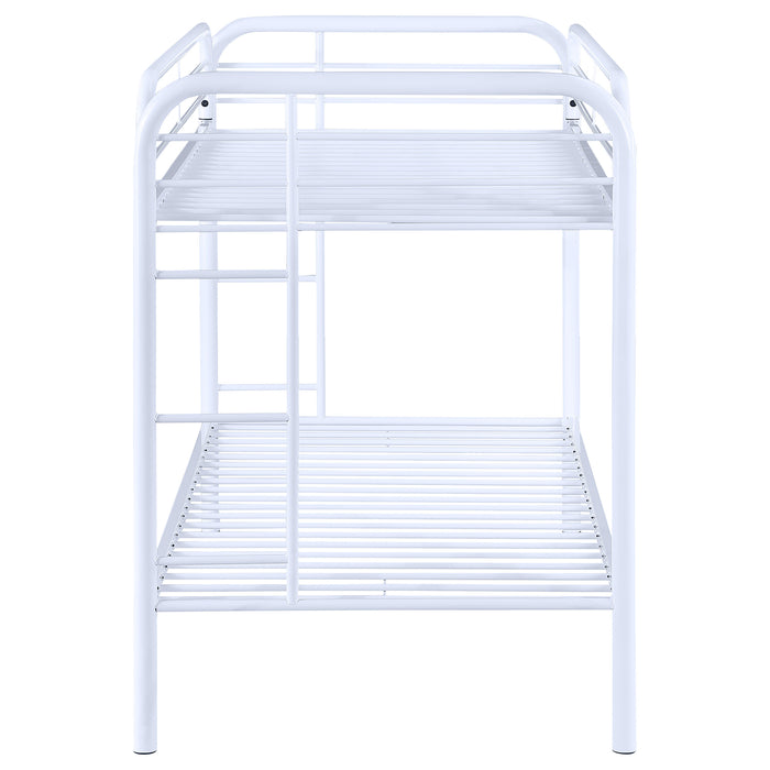 Morgan Metal Twin Over Twin Bunk Bed White