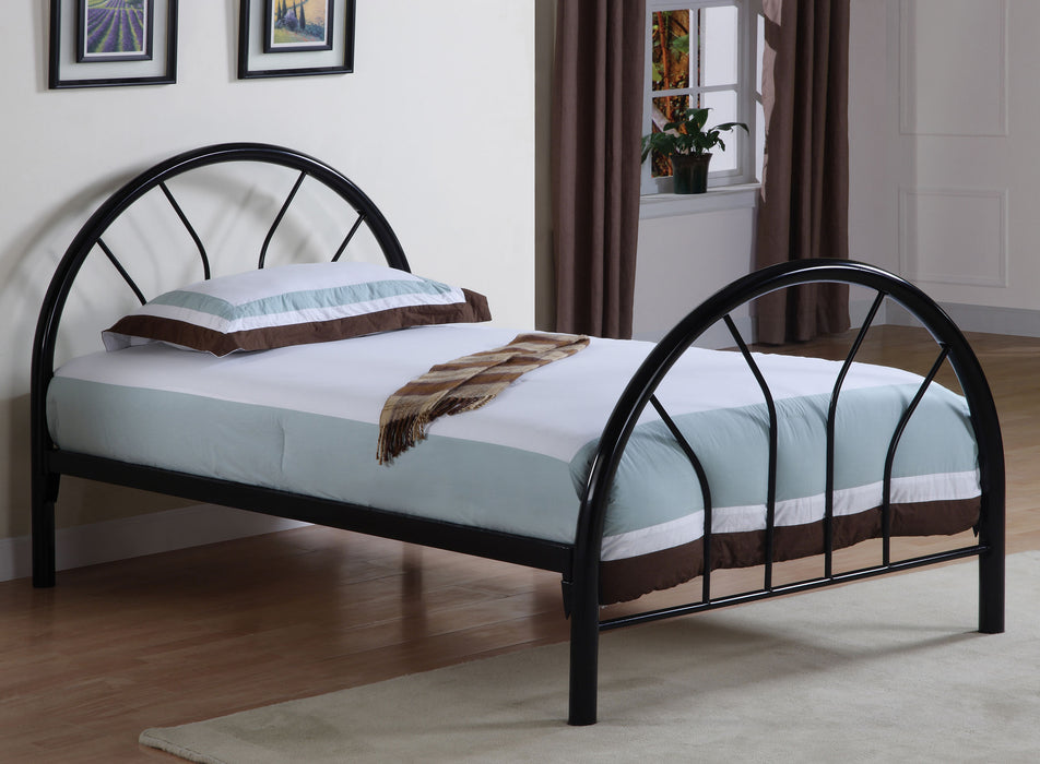 Marjorie Metal Twin Open Frame Bed Black