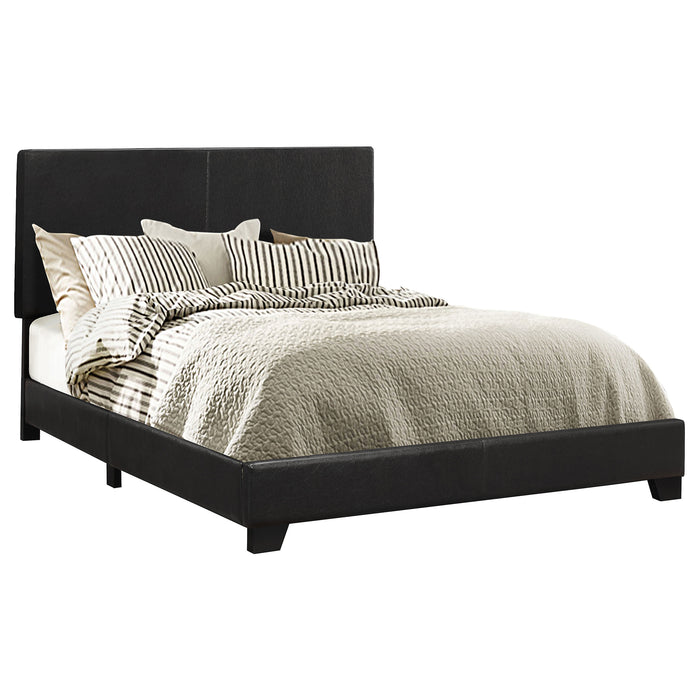 Dorian Faux Leather Upholstered Eastern King Panel Bed Black