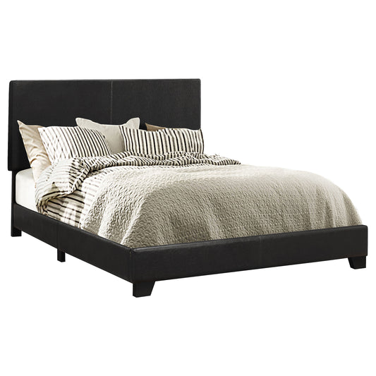 Dorian Faux Leather Upholstered Queen Panel Bed Black