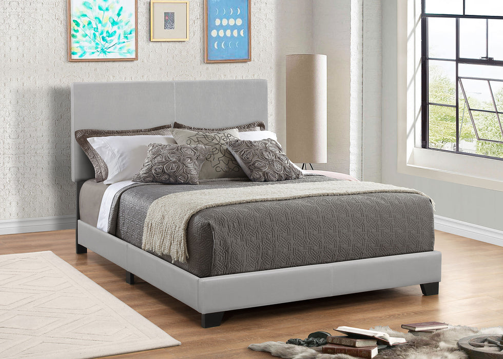 Dorian Faux Leather Upholstered Full Panel Bed Grey