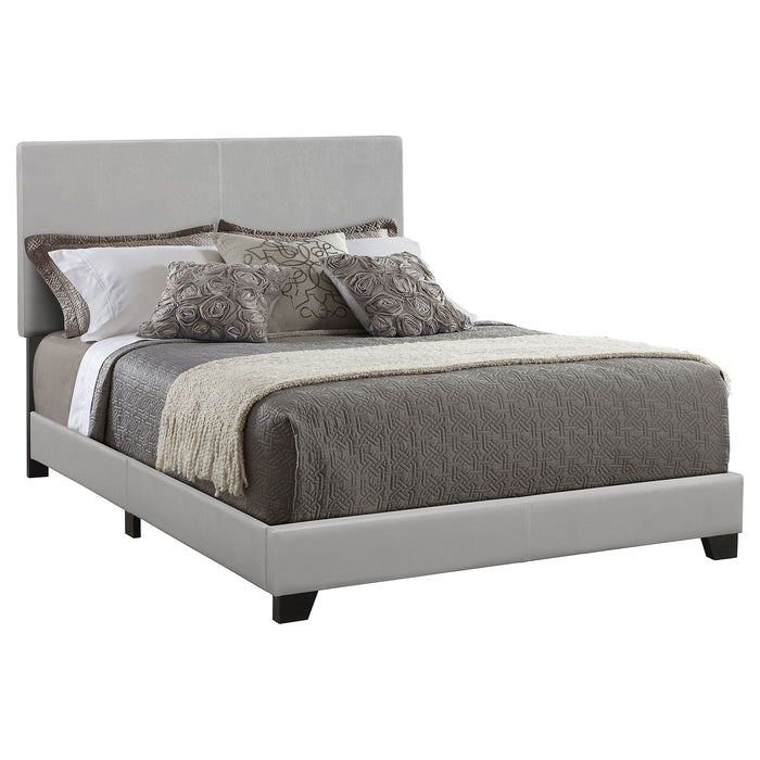 Dorian Faux Leather Upholstered Queen Panel Bed Grey