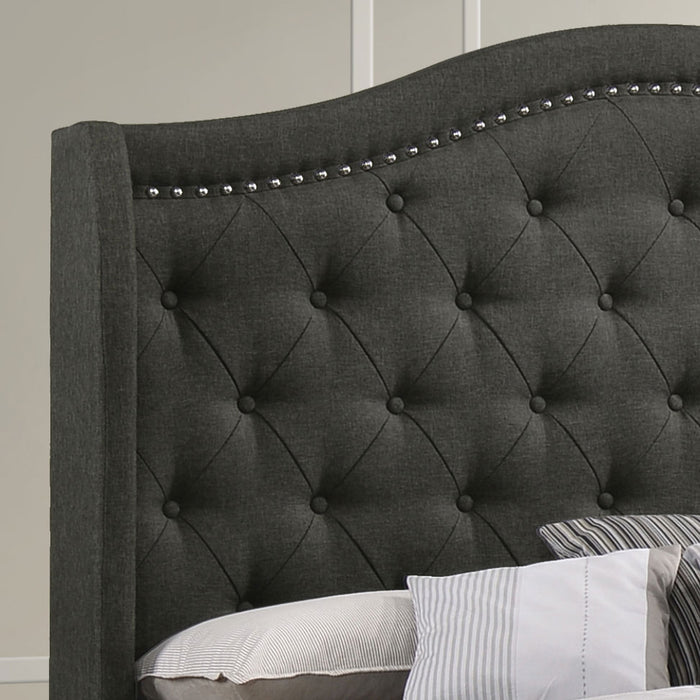 Sonoma Upholstered Full Wingback Bed Grey