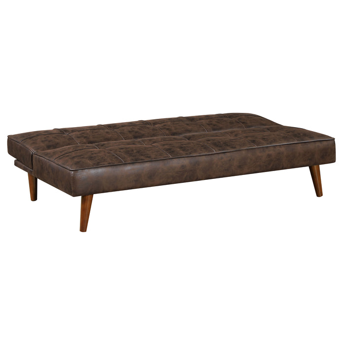 Jenson Upholstered Tufted Convertible Sofa Bed Dark Coffee