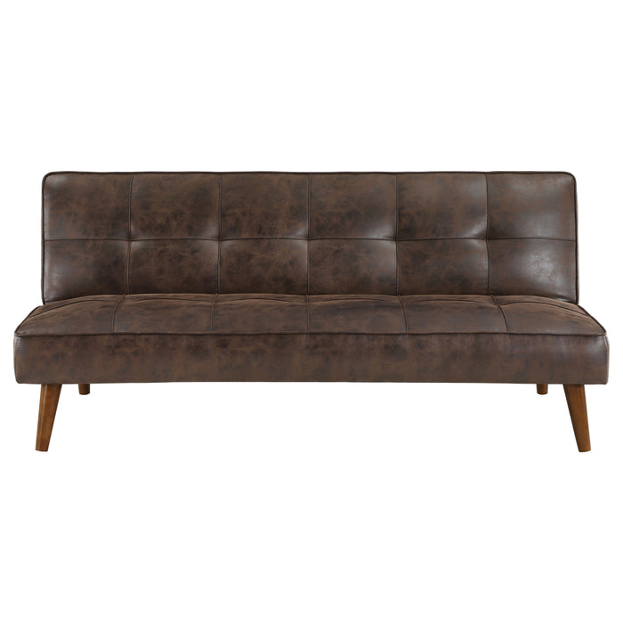 Jenson Upholstered Tufted Convertible Sofa Bed Dark Coffee