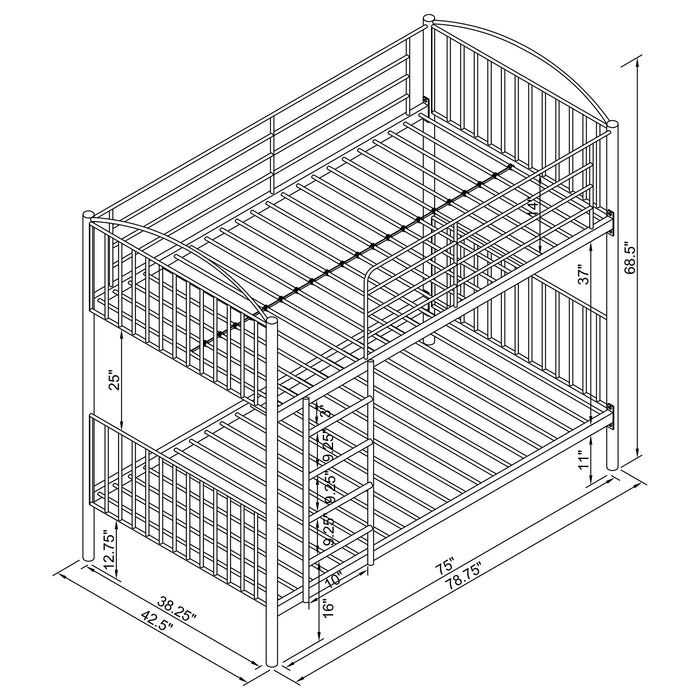 Anson Twin Over Twin Bunk Bed Gunmetal