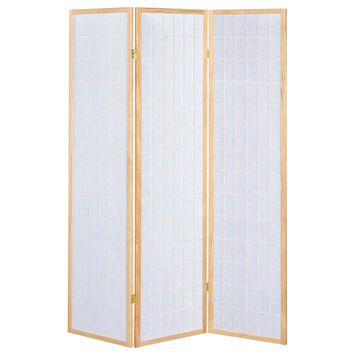 Carrie 3-Panel Room Divider Folding Shoji Screen Natural