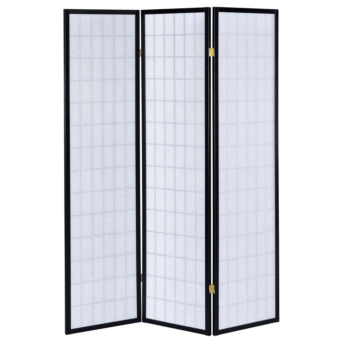 Carrie 3-Panel Room Divider Folding Shoji Screen Black