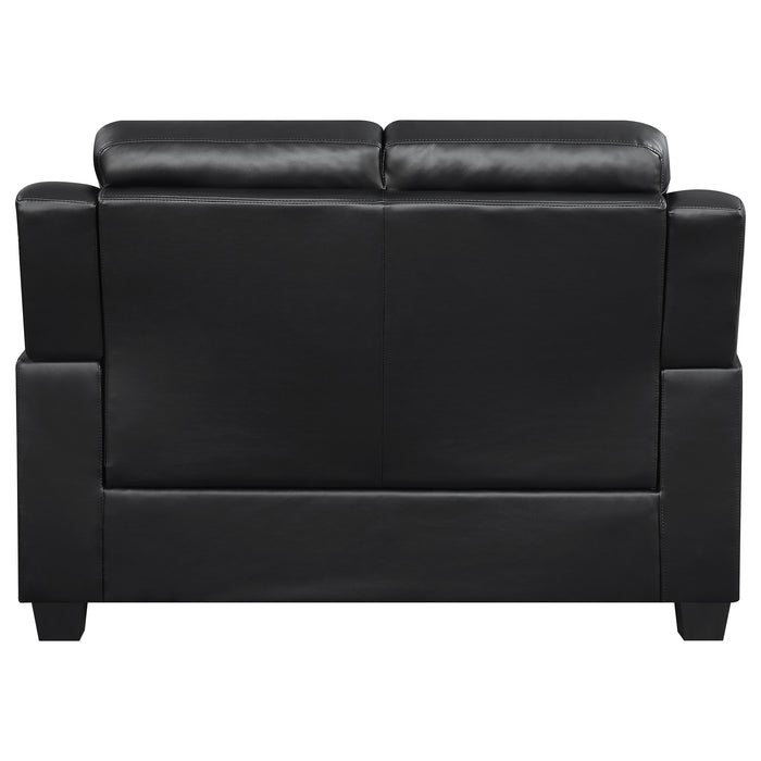 Finley Upholstered Padded Arm Tufted Loveseat Black