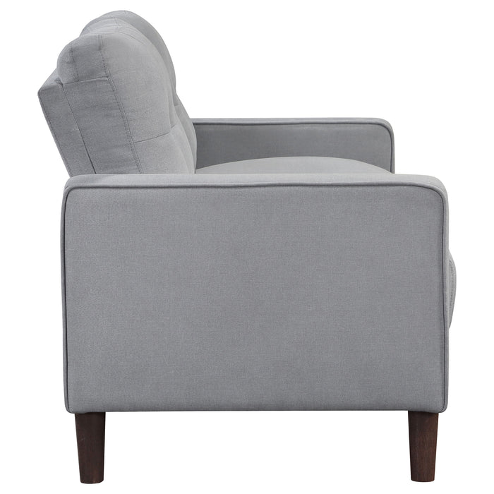 Bowen Upholstered Track Arm Tufted Loveseat Grey