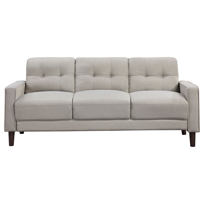 Bowen Upholstered Track Arm Tufted Sofa Beige