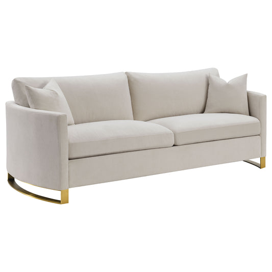 Corliss Upholstered Curved Track Arm Sofa Beige