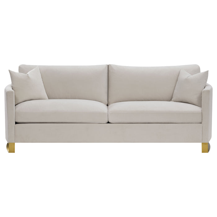 Corliss Upholstered Curved Track Arm Sofa Beige