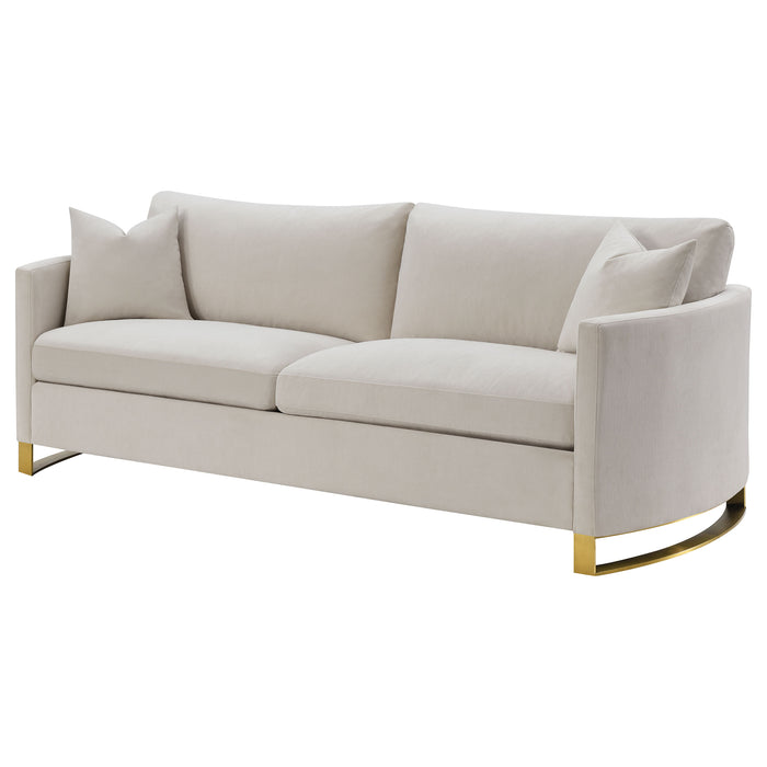 Corliss Upholstered Curved Track Arm Sofa Beige