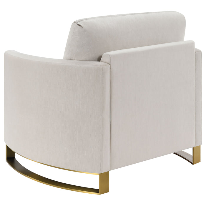 Corliss Upholstered Curved Track Arm Chair Beige