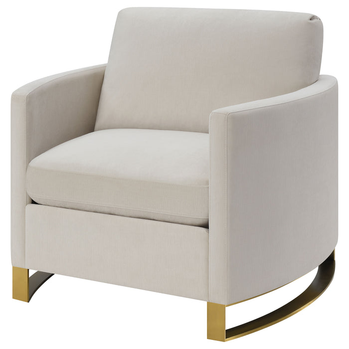 Corliss Upholstered Curved Track Arm Chair Beige