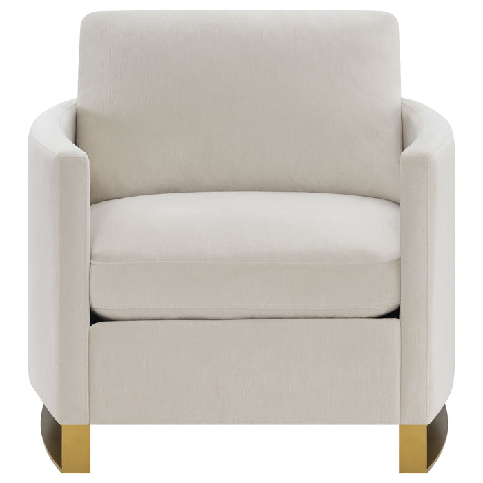 Corliss Upholstered Curved Track Arm Chair Beige