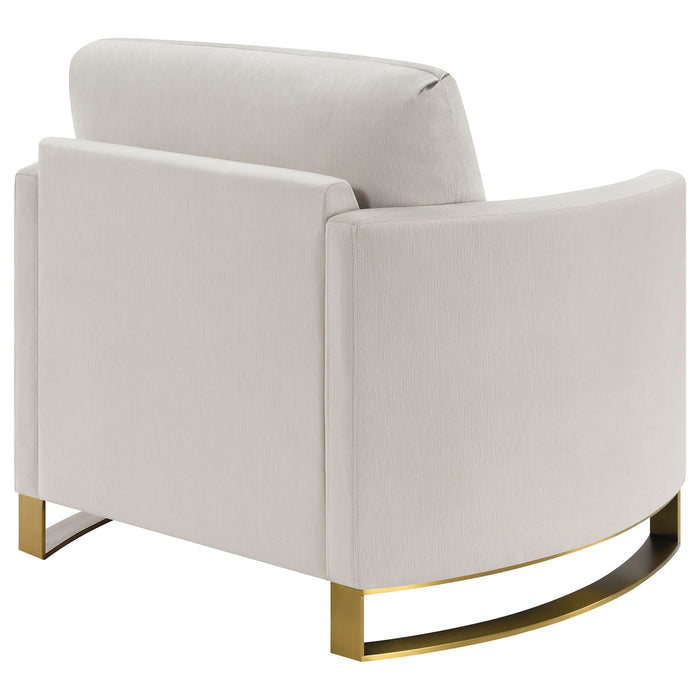 Corliss Upholstered Curved Track Arm Chair Beige