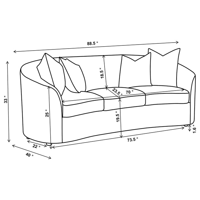 Rainn 2-piece Boucle Upholstered Sloped Arm Sofa Set Latte