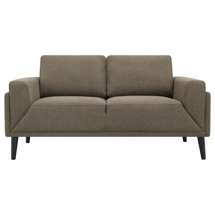 Rilynn Upholstered Track Arm Loveseat Brown