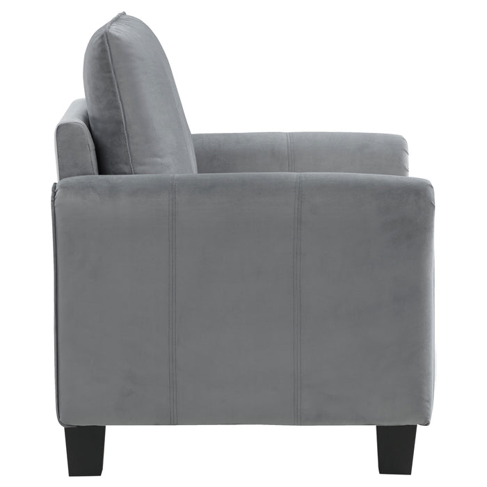 Davis Upholstered Rolled Arm Accent Chair Grey