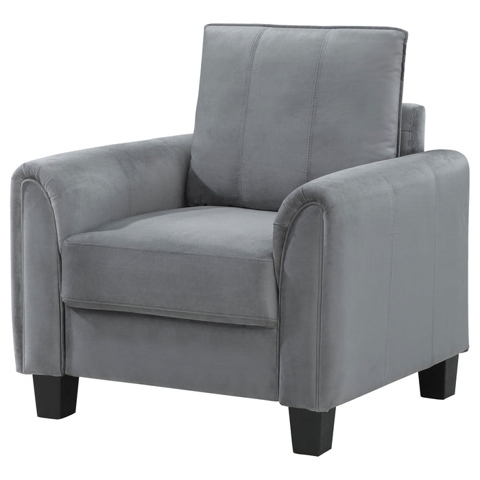 Davis Upholstered Rolled Arm Accent Chair Grey