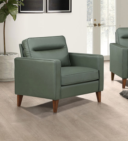 Jonah Upholstered Track Arm Accent Chair Green