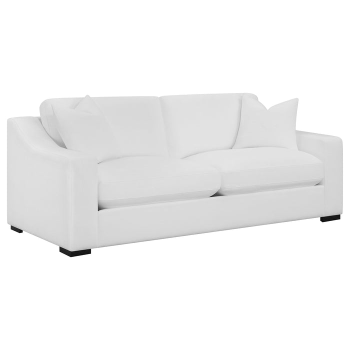 Ashlyn 3-piece Upholstered Sloped Arm Sofa Set White