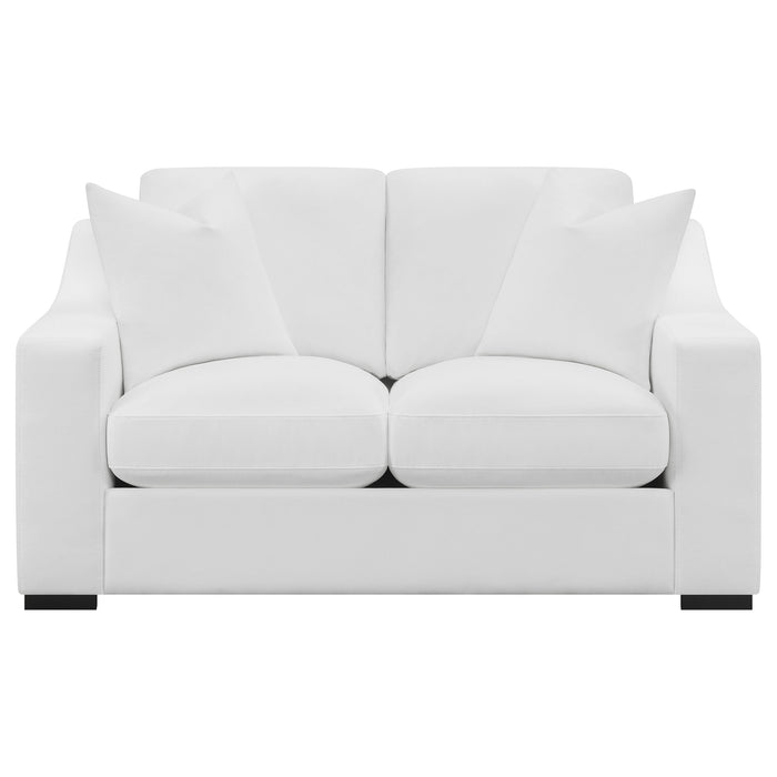 Ashlyn Upholstered Sloped Arm Loveseat White